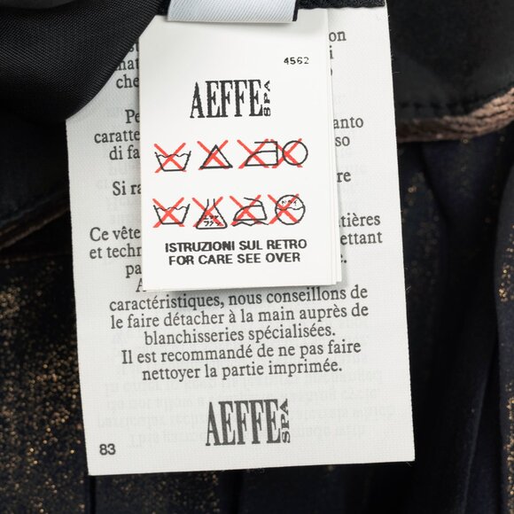 Jean Paul Gaultier Black Silk Gold-Foil Pleated Lace-Hem Midi Skirt - Picture 9 of 13